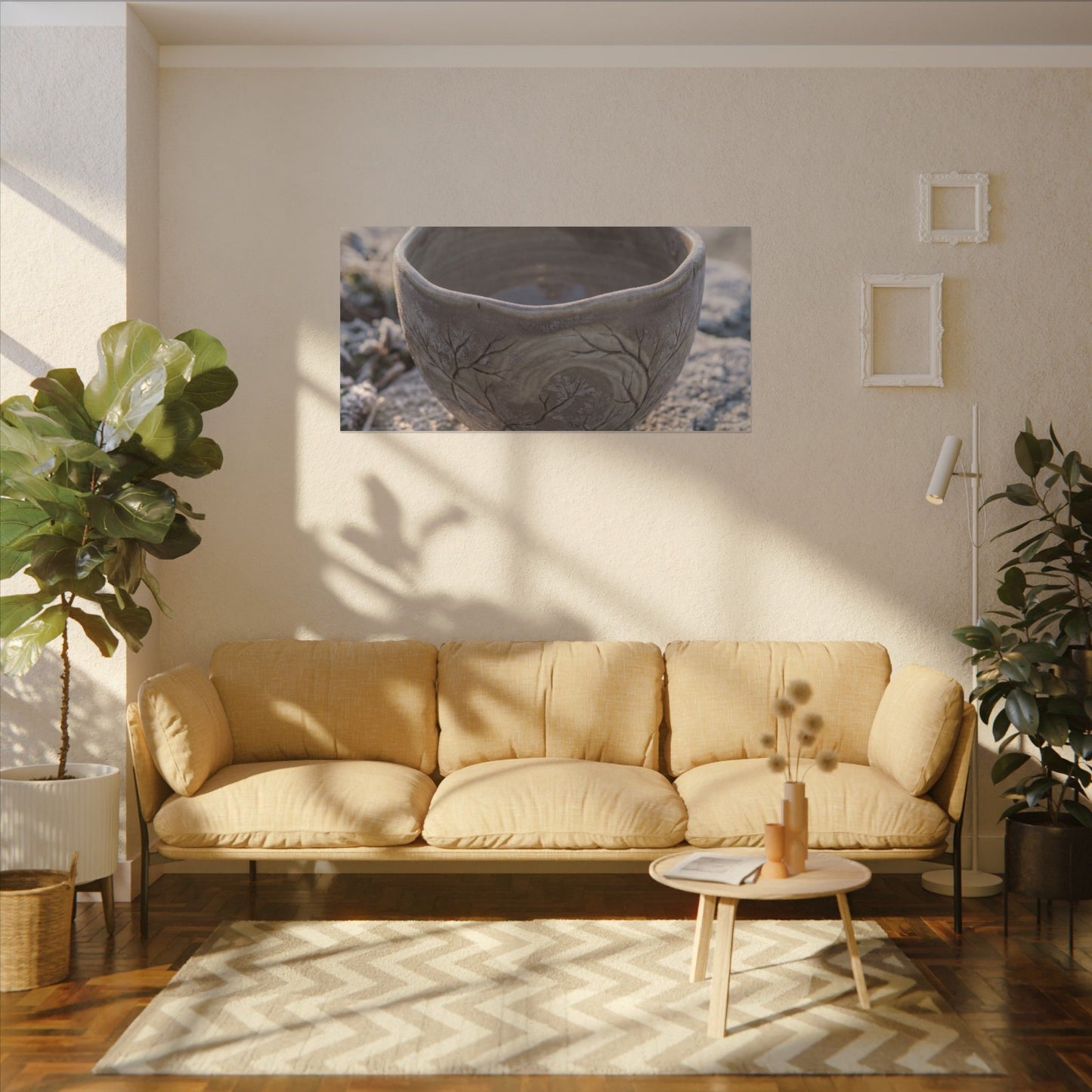 Seijaku Ceramic Bowl Canvas Art - Japandi Japanese Pattern