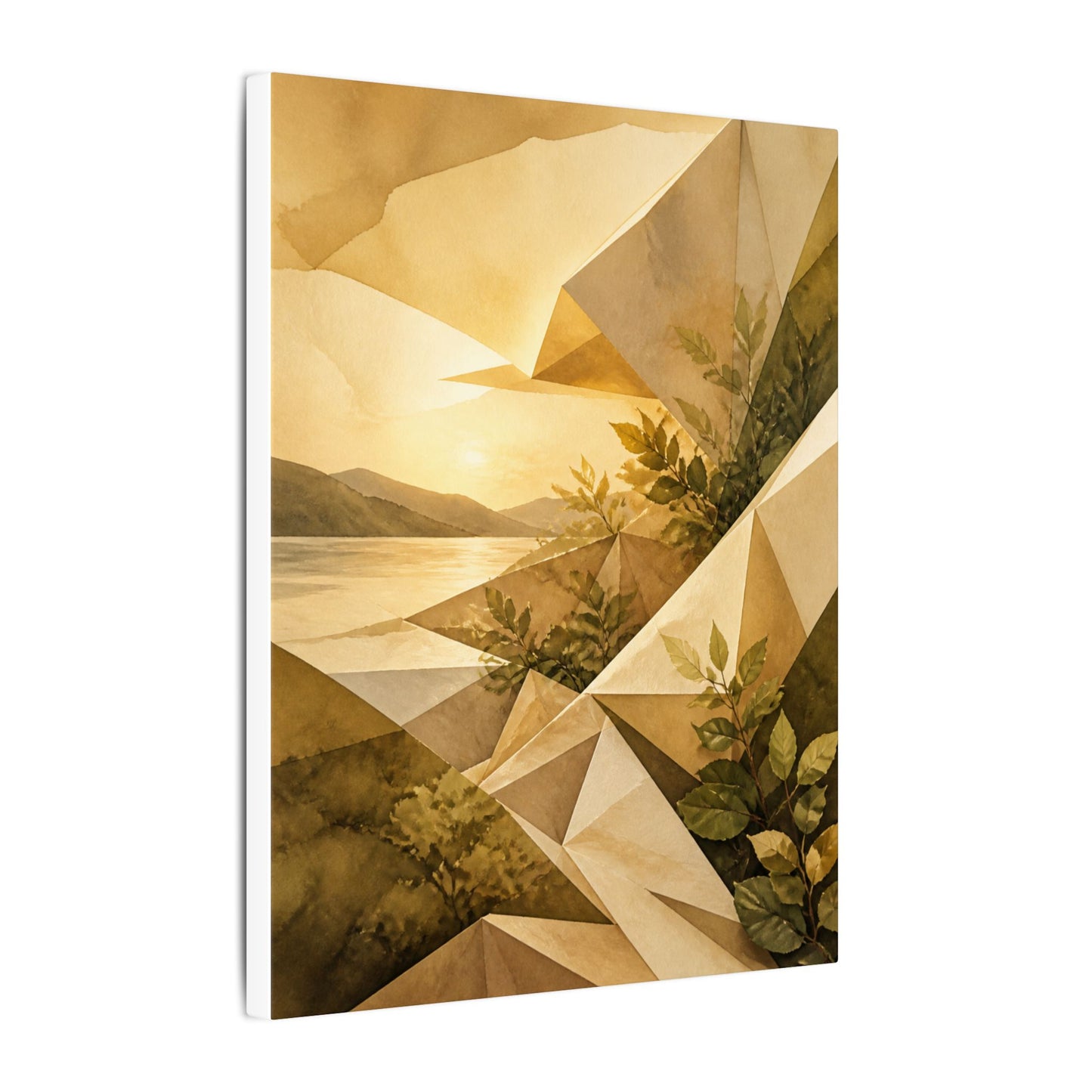 Golden Hour Paper Fold Canvas Art - Japandi Ma