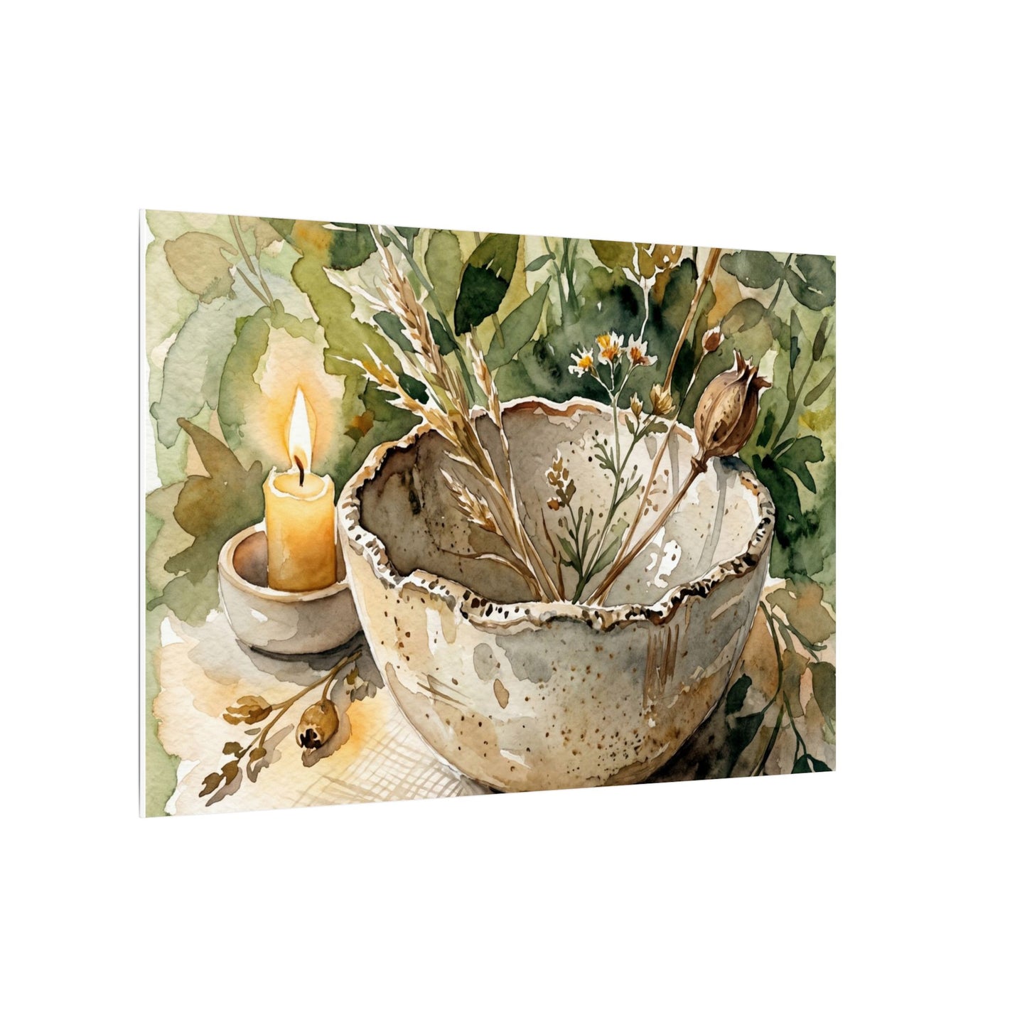 Ceramic Bowl Summer Canvas Art | Japandi Elegant Design