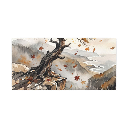 Autumn Pine Tree Watercolor Canvas Art | Warm Decor