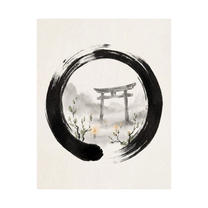 Spring Torii Gate Enso Wall Art Print | Calm Decor