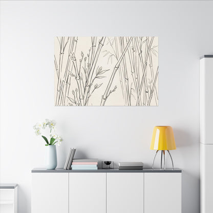 Candlelight Bamboo Grove Canvas Art - Japandi Fukinsei