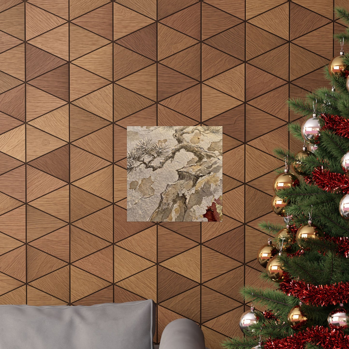 Pine Tree Winter Wall Art Print | Japandi Elegant Design