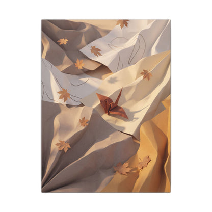 Autumn Paper Fold Minimal Line Canvas Art | Cozy Decor
