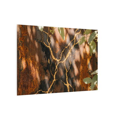 Kanso Rust Patina Canvas Art - Kintsugi Gold Vein