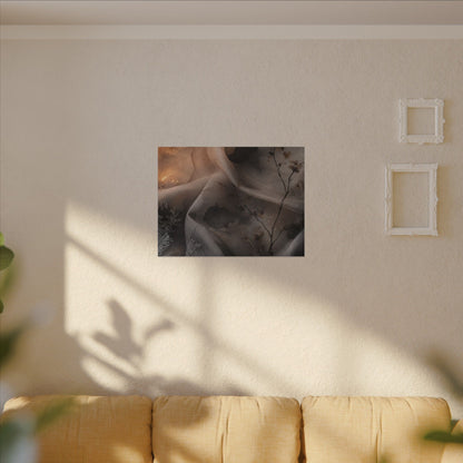 Japandi Silk Drape in Candlelight | Watercolor Canvas Art