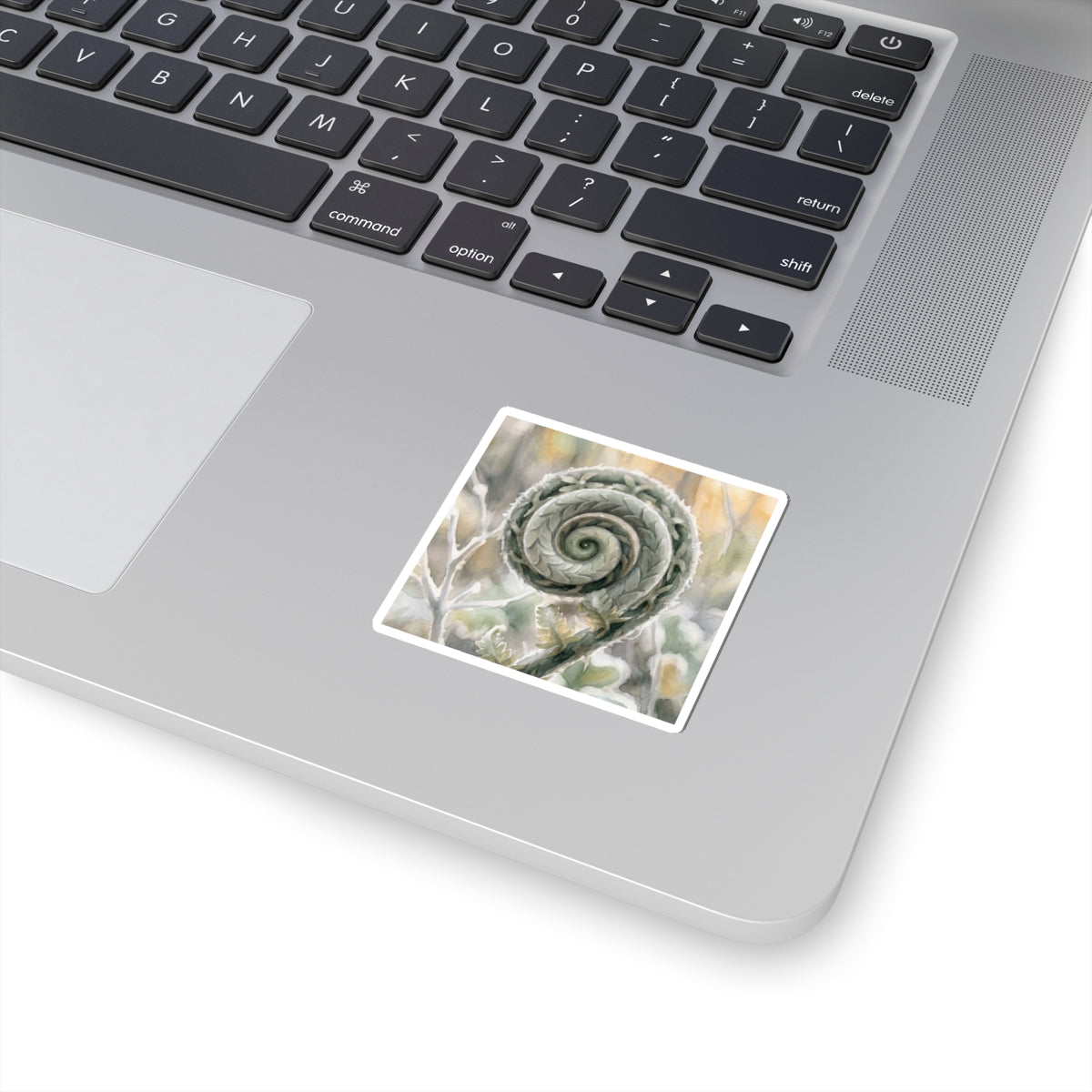 Fern Unfurling Winter Sticker | Japandi Warm Design