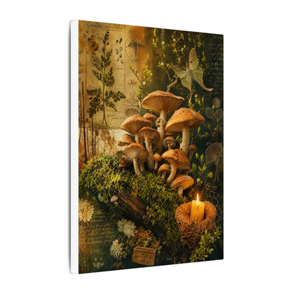 Spring Wild Mushrooms Herbarium Canvas Art | Earthy Decor