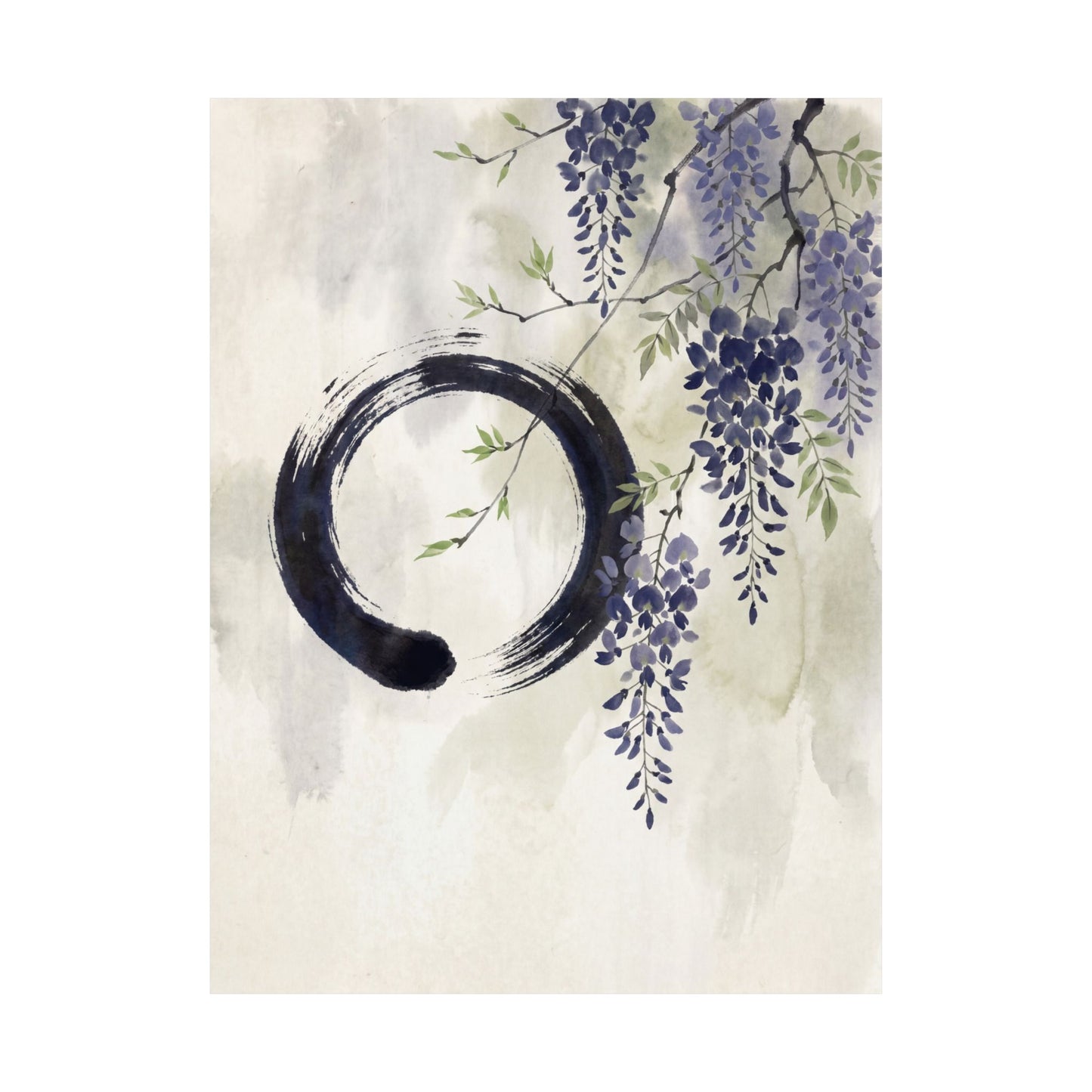 Overcast Wisteria Wall Art Print - Zen Shibui