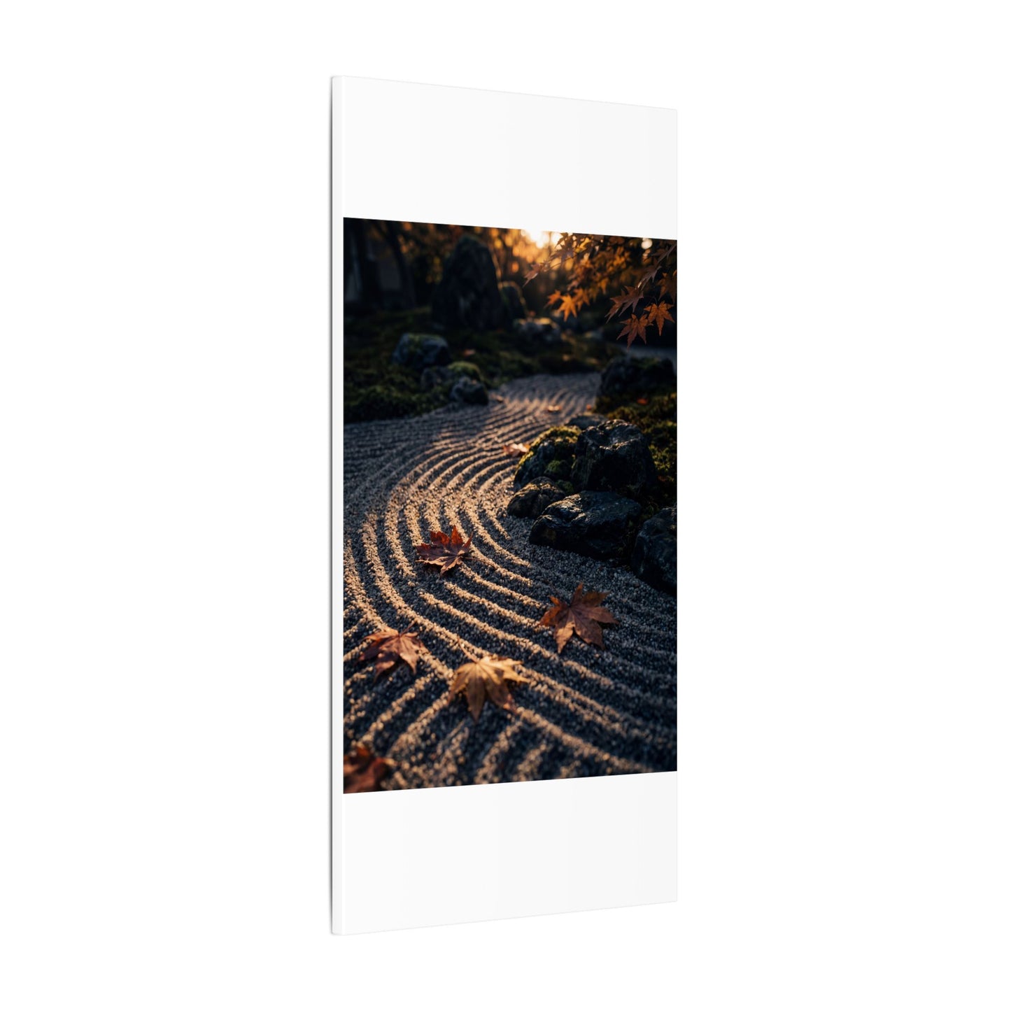 Rock Garden Moody Minimal Canvas Art | Bold Dark Japandi Art