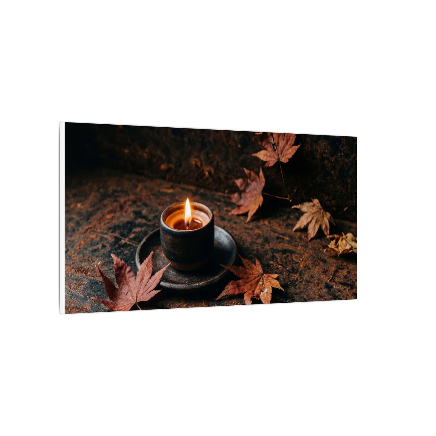 Dark Japandi Rust Patina in Candlelight | Shadow Zen Canvas Art