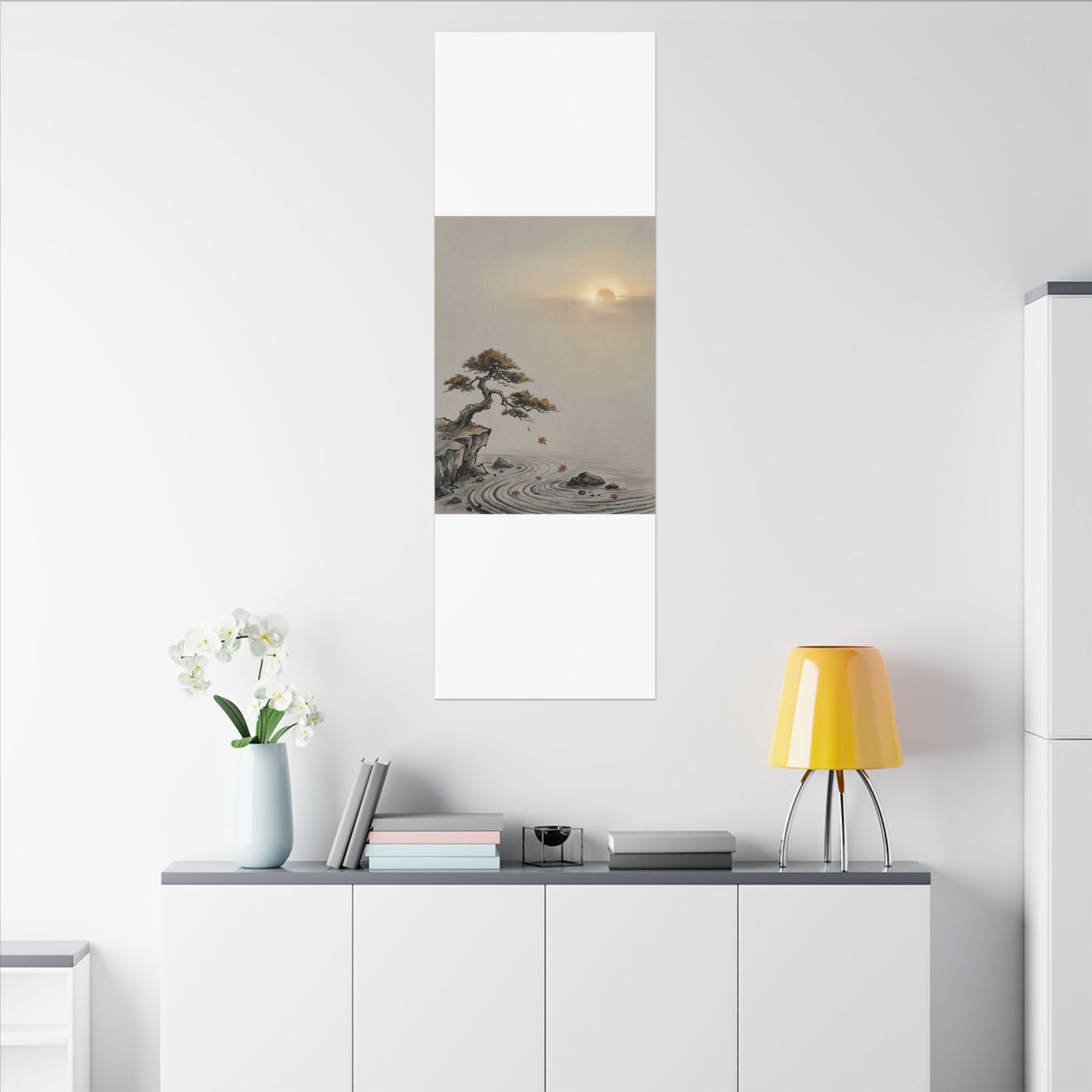 Pine Tree Canvas Art | Autumn Zen Karesansui Art