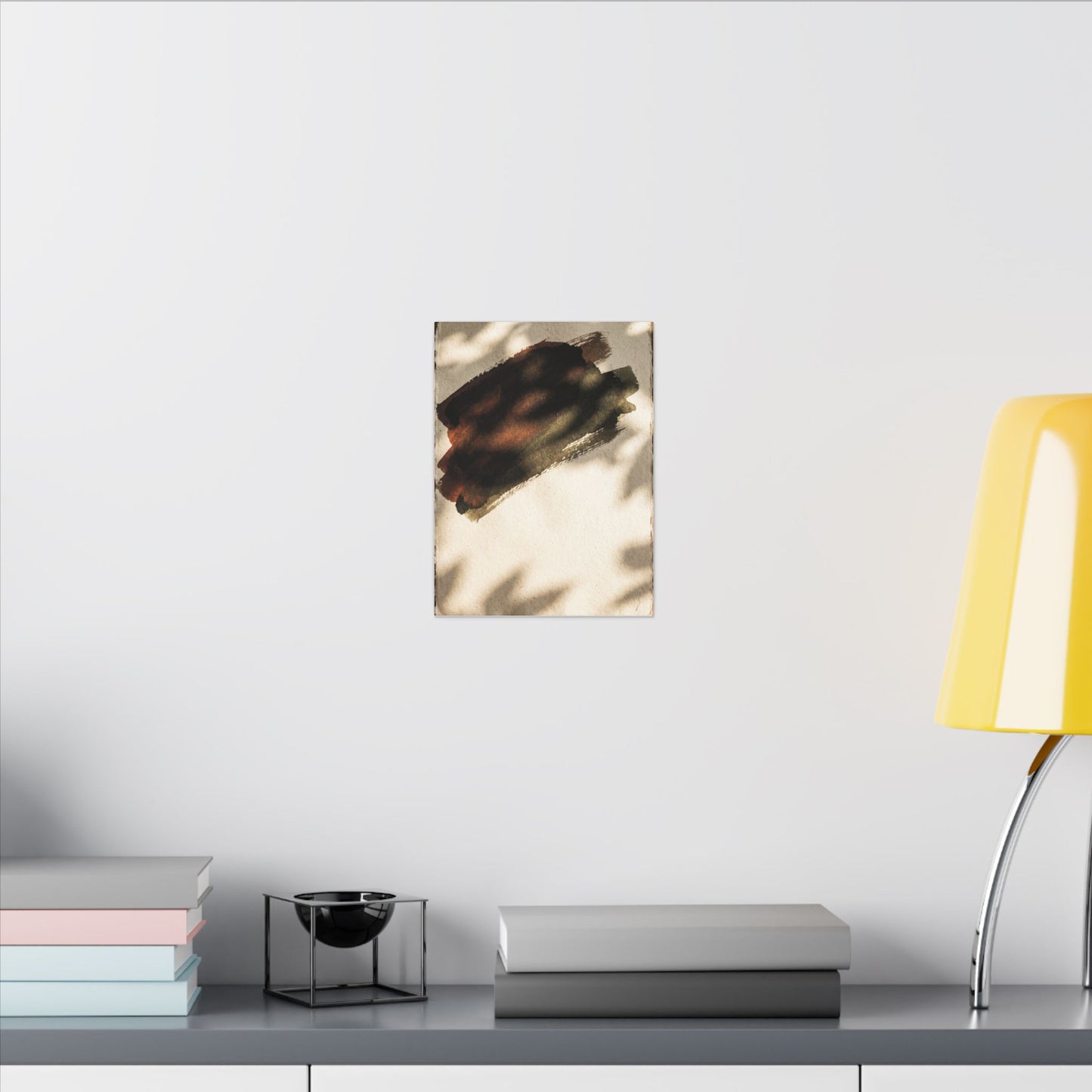 Ink Brushstroke Canvas Art | Summer Dark Japandi Moody Minimal Art