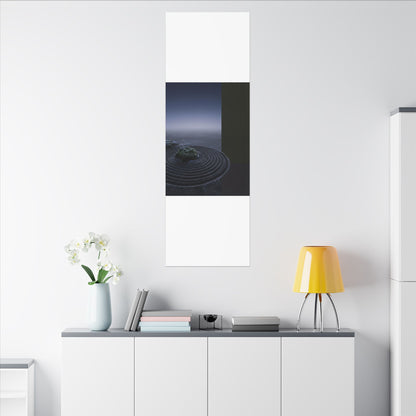 Ma Rock Garden Canvas Art - Dark Japandi Moody Minimal