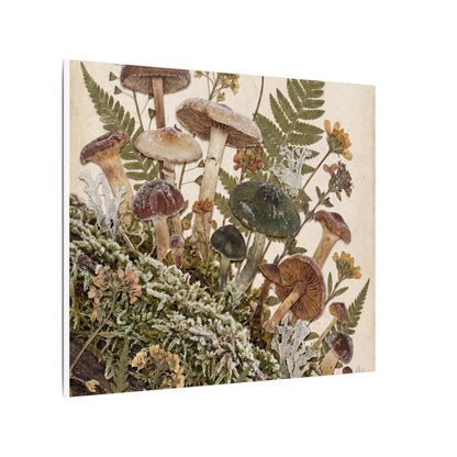 Winter Wild Mushrooms Herbarium Canvas Art | Enchanting Decor