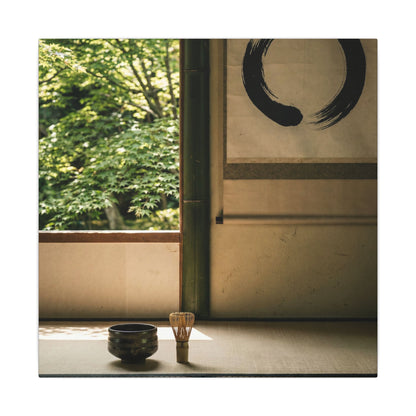 Tea Ceremony Enso Canvas Art | Serene Zen Art