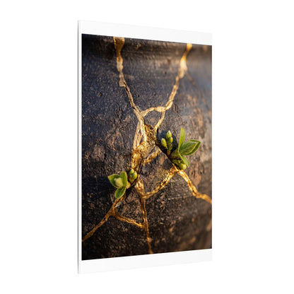 Rust Patina Gold Repair Canvas Art | Resilient Kintsugi Art