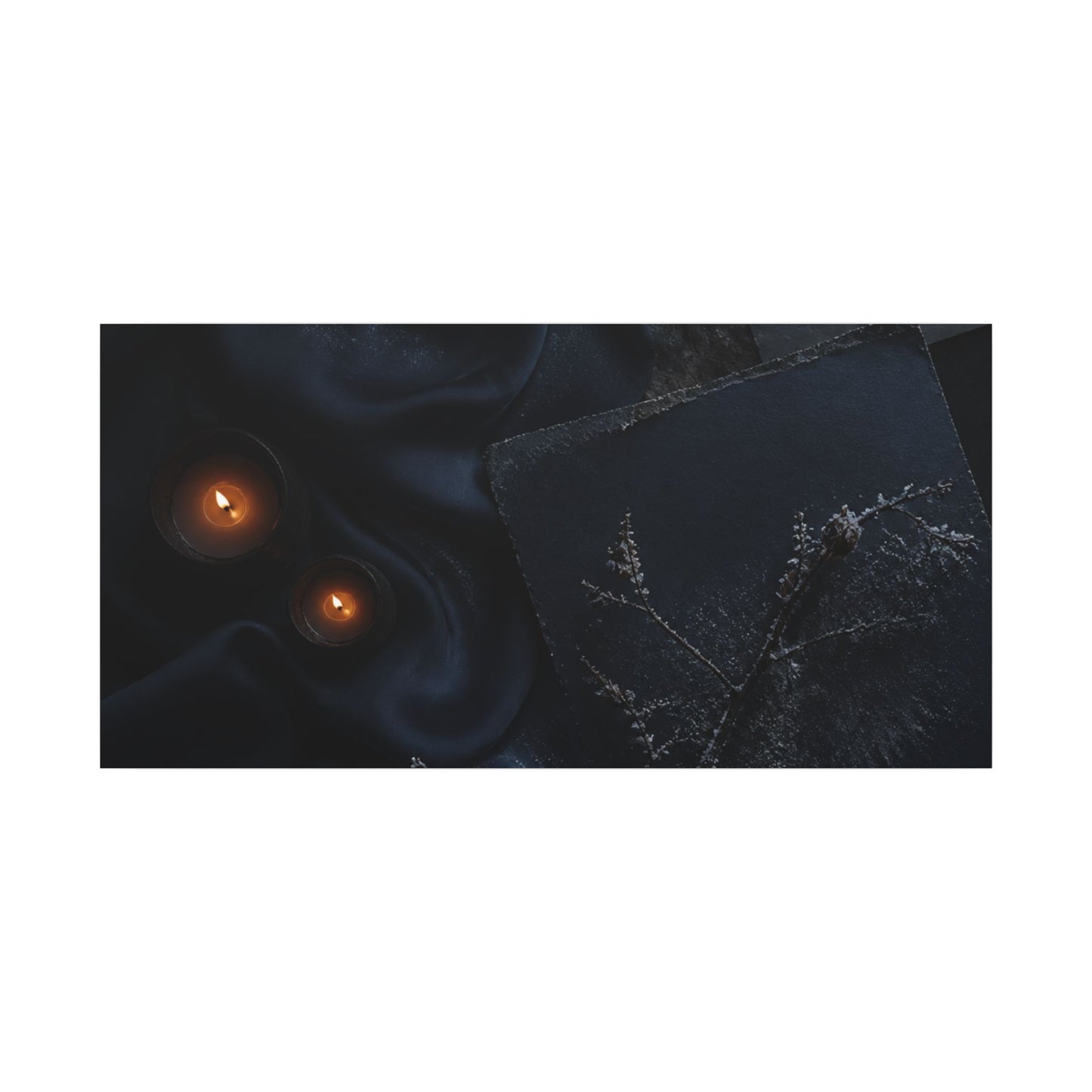 Candlelight Silk Drape Canvas Art - Dark Japandi Kanso