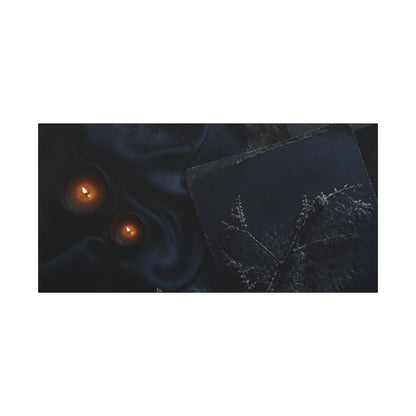 Candlelight Silk Drape Canvas Art - Dark Japandi Kanso