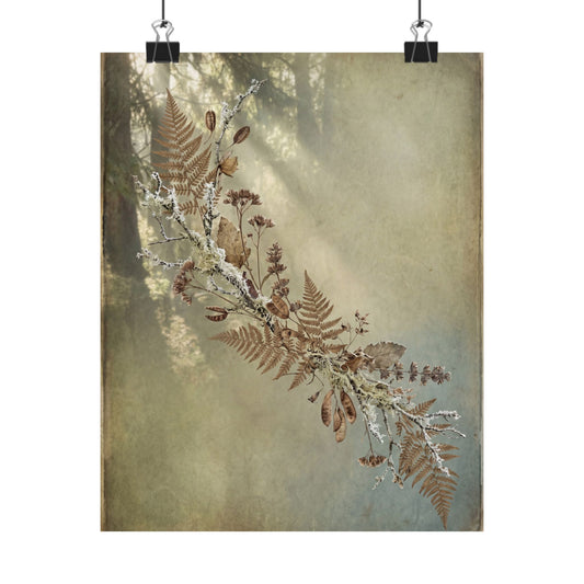 Nostalgic Dried Flowers Wall Art Print - Forest Whimsy Cottagecore
