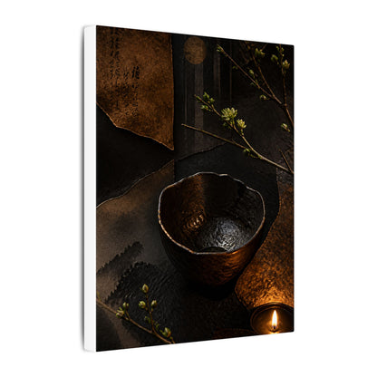 Atmospheric Ceramic Bowl Canvas Art - Shadow Zen Dark Japandi