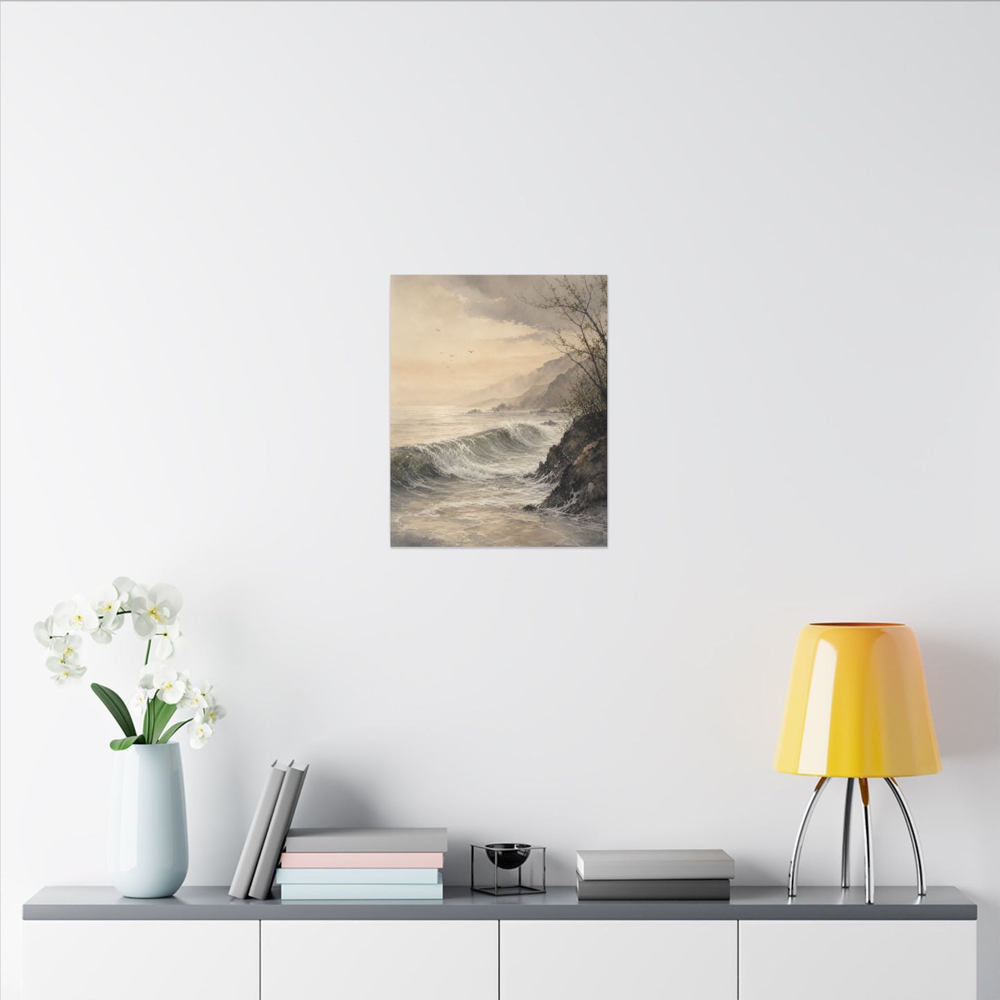 Ocean Wave Spring Canvas Art | Japandi Elegant Design