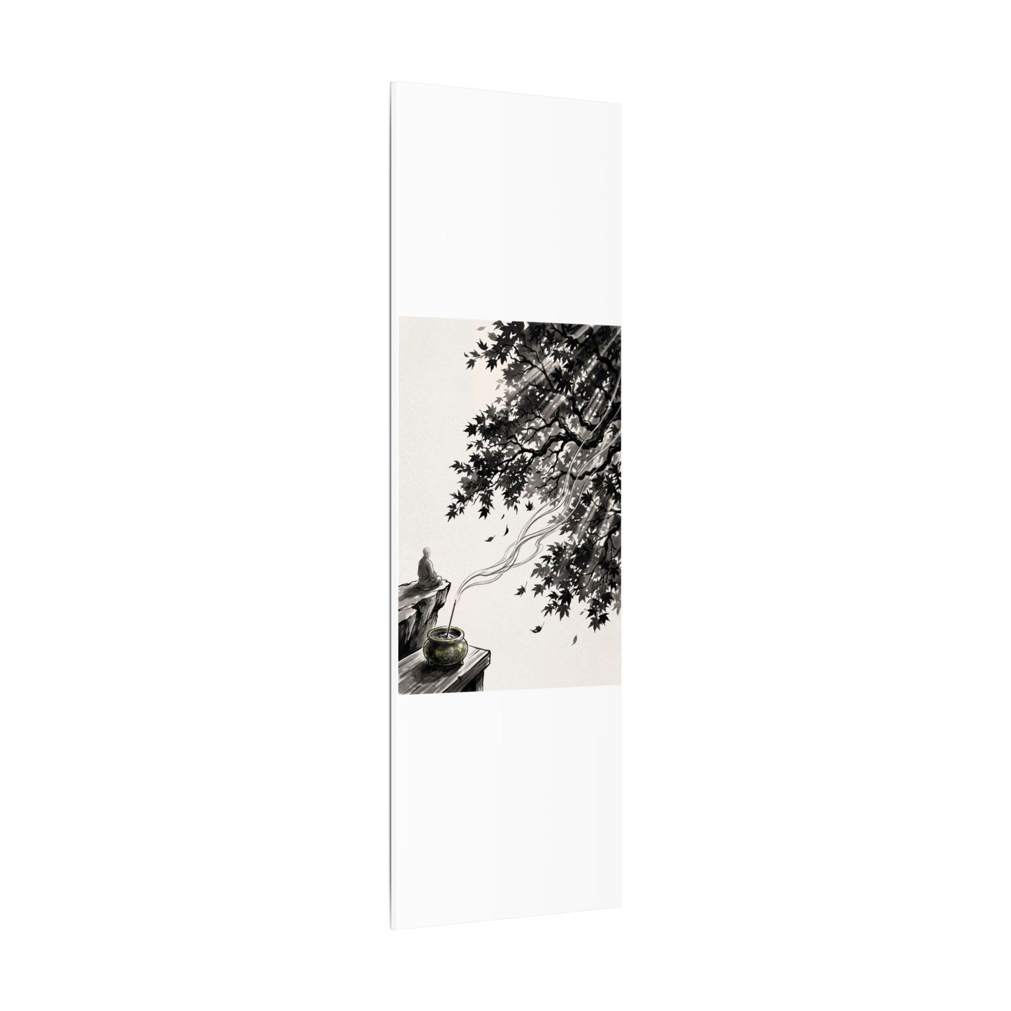 Serene Incense Smoke Canvas Art - Ukiyo E Inspired Zen