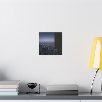 Ma Rock Garden Canvas Art - Dark Japandi Moody Minimal