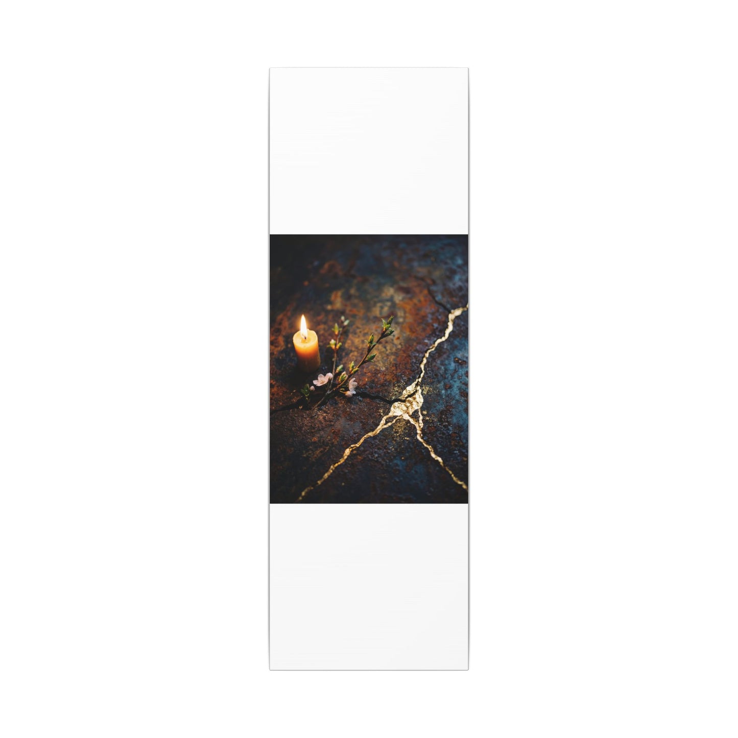 Kintsugi Rust Patina in Candlelight | Gold Repair Canvas Art