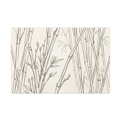 Candlelight Bamboo Grove Canvas Art - Japandi Fukinsei