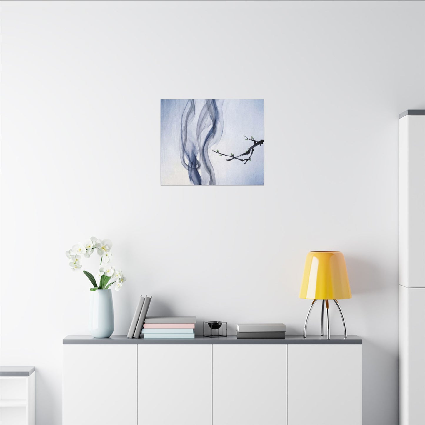 Incense Smoke Spring Canvas Art | Zen Tranquil Design