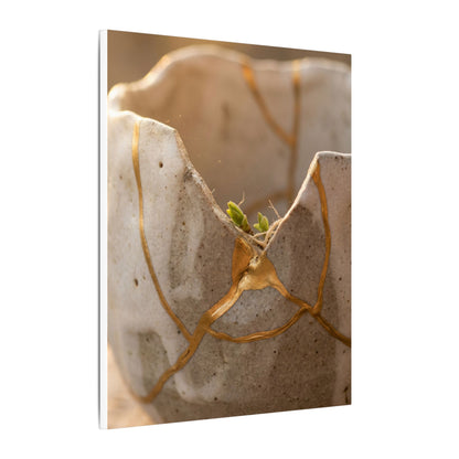 Golden Hour Broken Pottery Canvas Art - Japandi Kanso