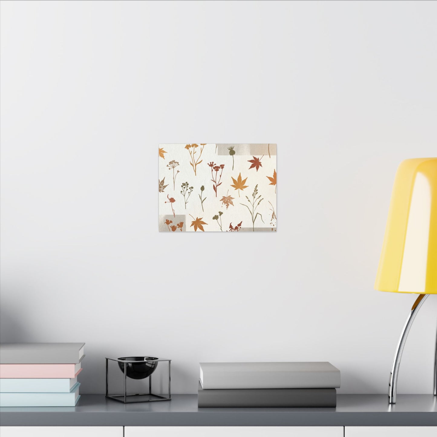 Autumn Dried Flowers Japanese Pattern Canvas Art | Elegant Decor