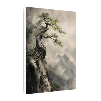 Spring Pine Tree Watercolor Canvas Art | Warm Decor