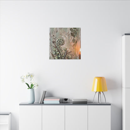 Datsuzoku Fern Unfurling Canvas Art - Japandi Texture