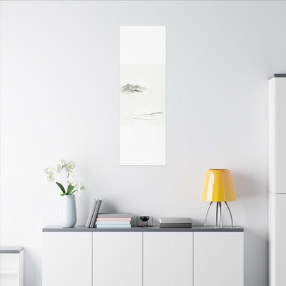 Winter Mountain Mist Minimal Line Canvas Art | Elegant Decor