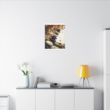 Ma River Stones Canvas Art - Kintsugi Gold Vein