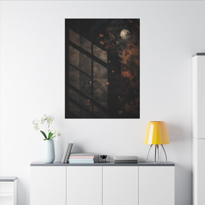 Sophisticated Shadow Play Canvas Art - Dark Texture Dark Japandi
