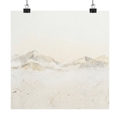 Winter Mountain Mist Texture Wall Art Print | Elegant Decor Art Print