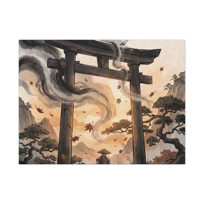Torii Gate Ukiyo E Inspired Canvas Art | Serene Zen Art