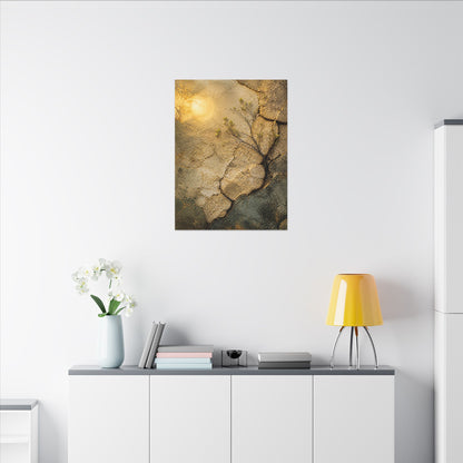 Cracked Earth Spring Canvas Art | Japandi Warm Design