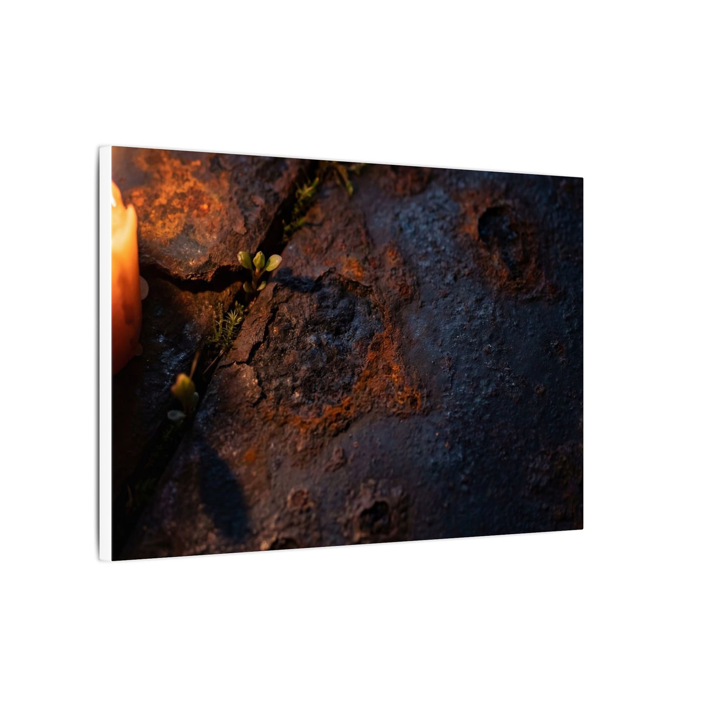Candlelight Rust Patina Canvas Art - Dark Japandi Ma