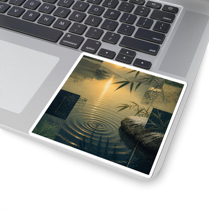 Golden Hour Water Ripple Sticker - Zen Kanso