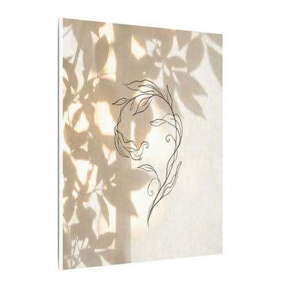 Warm Shoji Screen Canvas Art - Minimal Line Japandi
