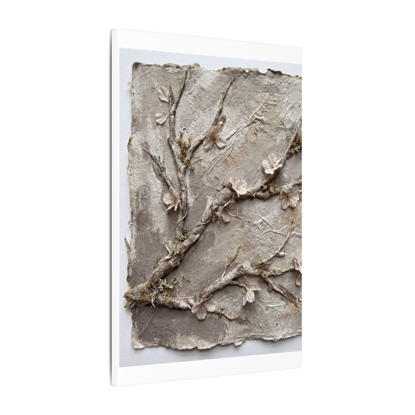 Summer Cherry Blossom Texture Canvas Art | Earthy Decor