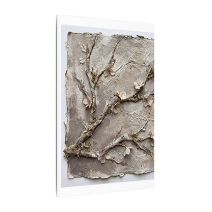 Summer Cherry Blossom Texture Canvas Art | Earthy Decor