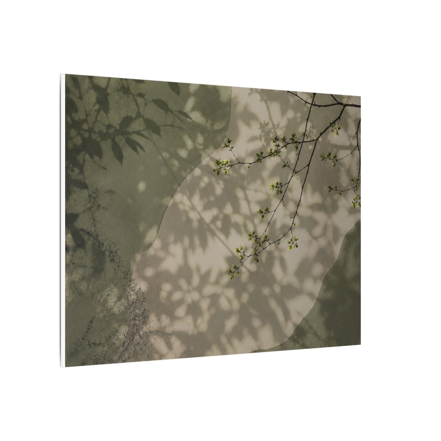 Neutral Shadow Play Canvas Art - Japanese Pattern Japandi