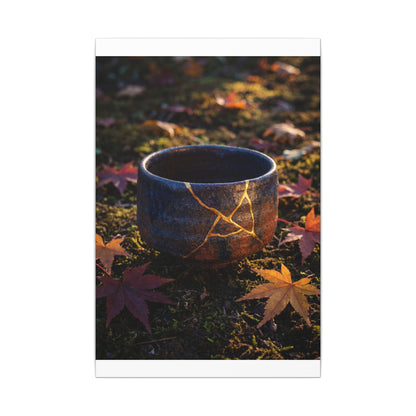 Kanso Moonlit Garden Canvas Art - Kintsugi Gold Repair