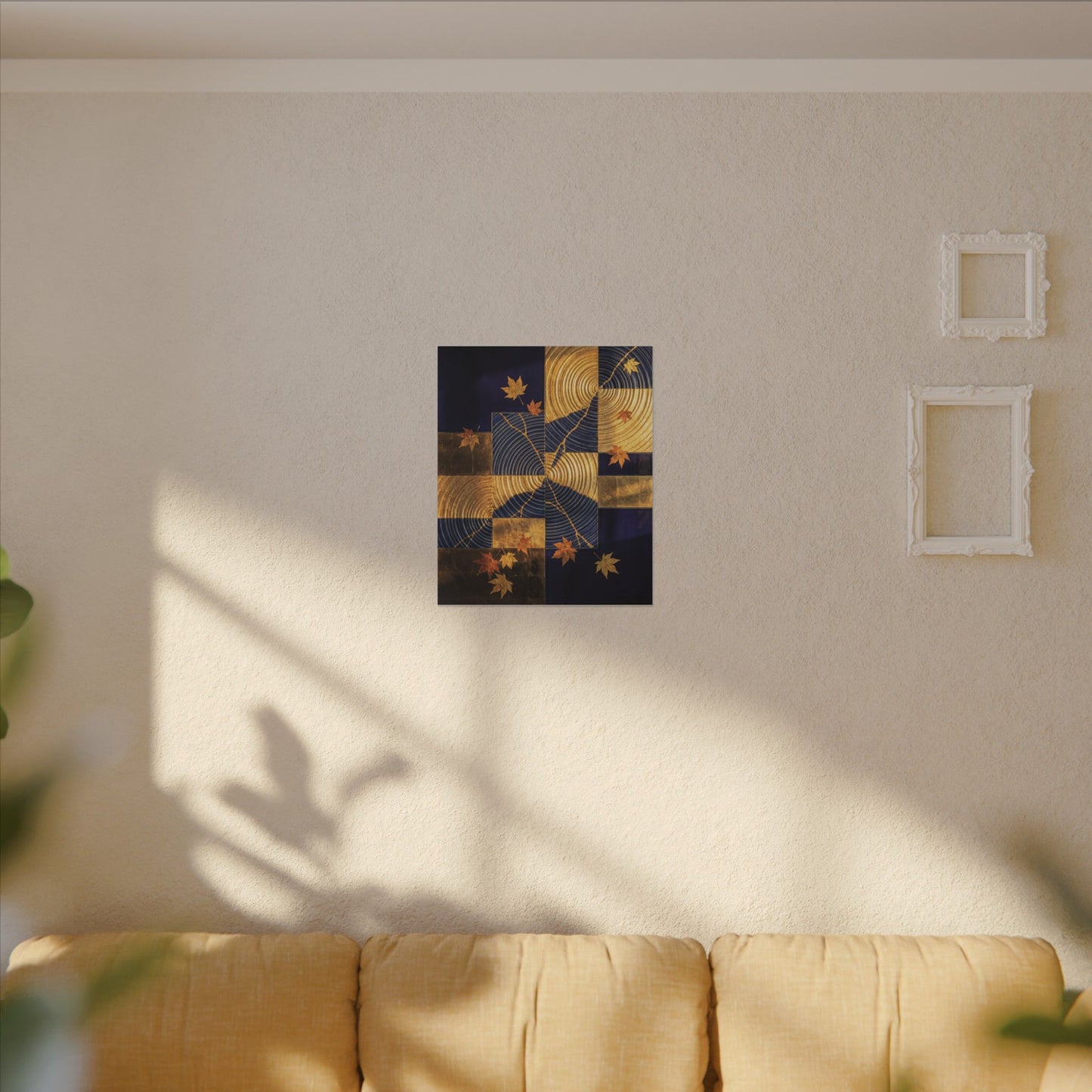 Autumn Water Ripple Crackle Gold Canvas Art | Artful Decor