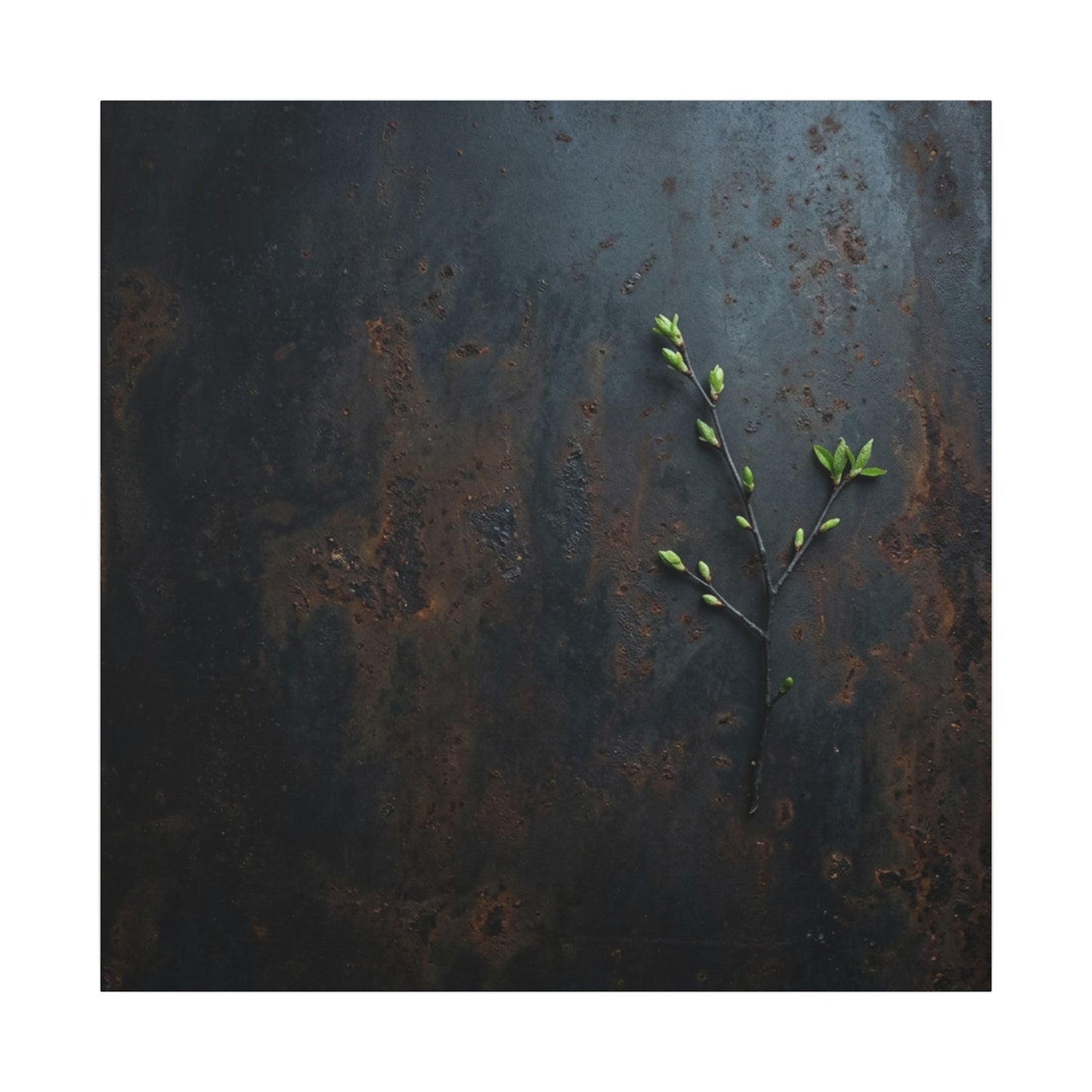 Rust Patina Moody Minimal Canvas Art | Moody Dark Japandi Art